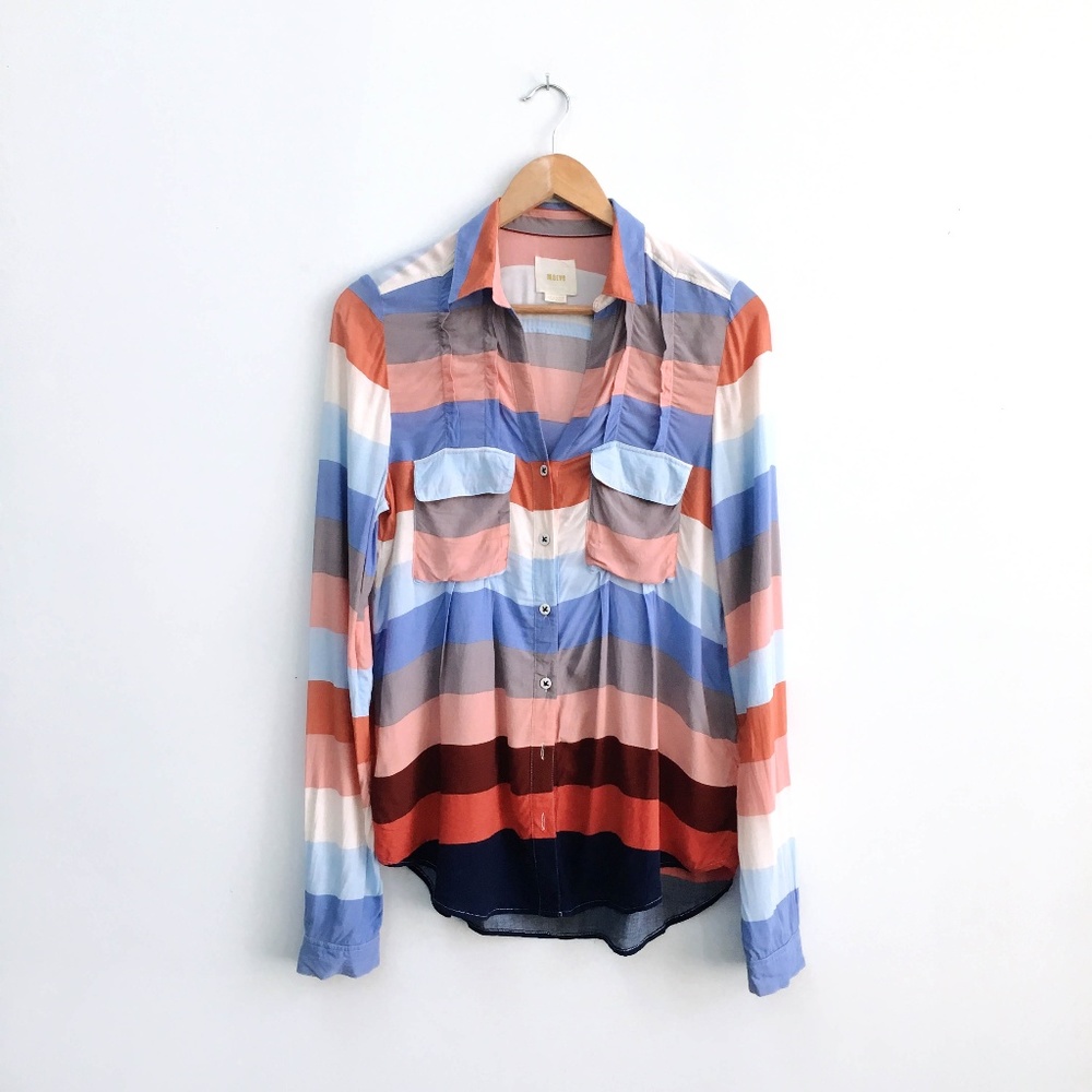 Maeve multi-striped Blouse - size 8